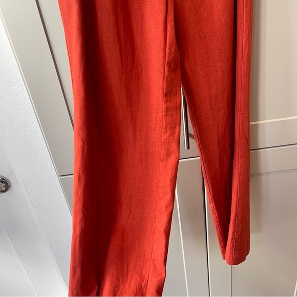 House Of Harlow Rustic Red Abstract Boho Belted Casual Linen Pants Contemporary - Picture 4 of 8